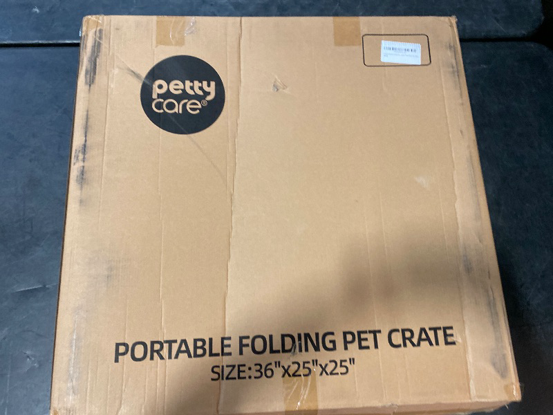 Photo 1 of Pettycare 36 Inch Collapsible Dog Crate for Large Dogs, 4-Door Foldable Soft Dog Kennel with Chew Proof Mesh Windows, Indoor & Outdoor Travel Dog Crate, Beige