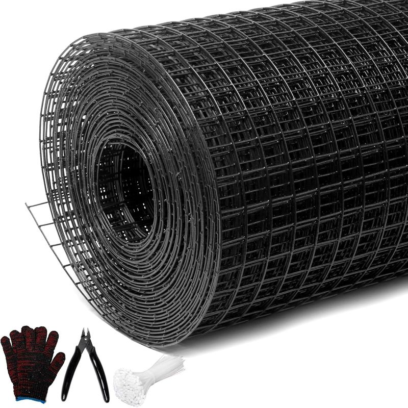 Photo 1 of Black Hardware Cloth 1/2inx36inx100ft, Chicken Wire Fencing, 19Gauge, Vinyl PVC Coated Mesh, Welded Wire mesh, Perfect for Gopher Wire, Rodent Mesh, Tree Guard, Chicken Coop