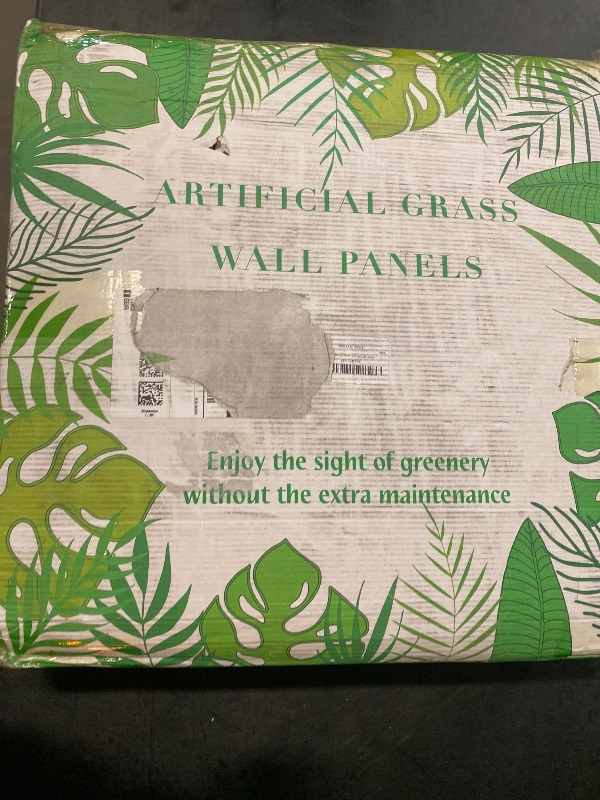 Photo 1 of AOKIE 20"X20" Artificial Grass Wall, 24Pcs Boxwood Hedge Wall Panels UV-Anti Grass Backdrop Wall Decor, Greenery Privacy Hedge Screen for Indoor Outdoor Patio Balcony, Party Garden Fence Decor