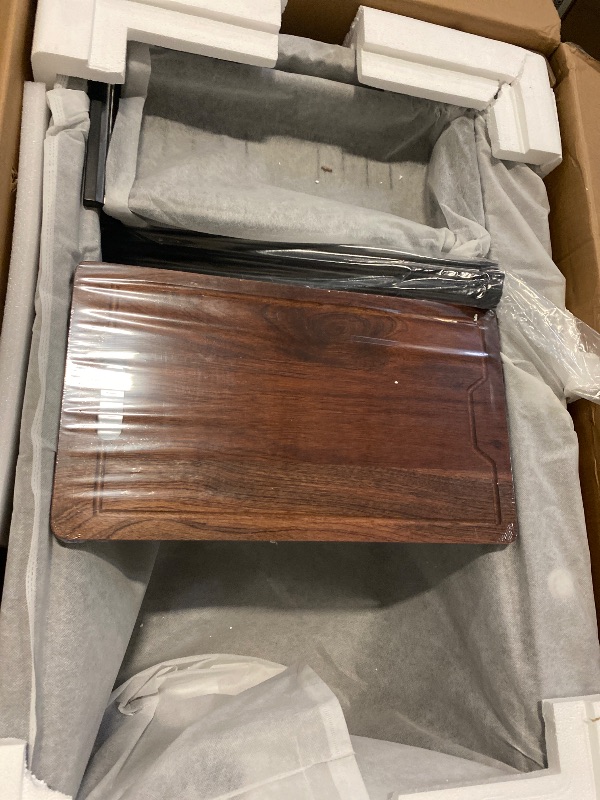 Photo 1 of 33x22 Inch Drop In Workstation Kitchen Sink, 16-Gauge Deep Single Bowl Black Stainless Steel Kitchen Sinks with Accessories for Kitchen Remodel