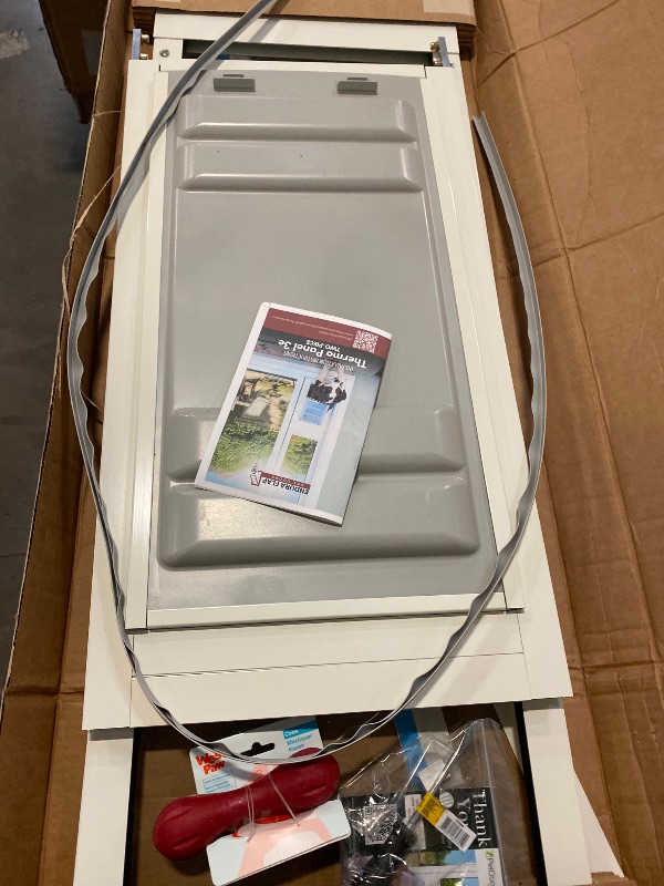 Photo 1 of Endura Flap Thermo Panel Pet Door for Sliding Glass Doors | Heavy-Duty Aluminum Frame with Secure Locking Cover | Energy Efficient & Easy Install | White, XL Flap, 77.25"-80.25" Slider Height