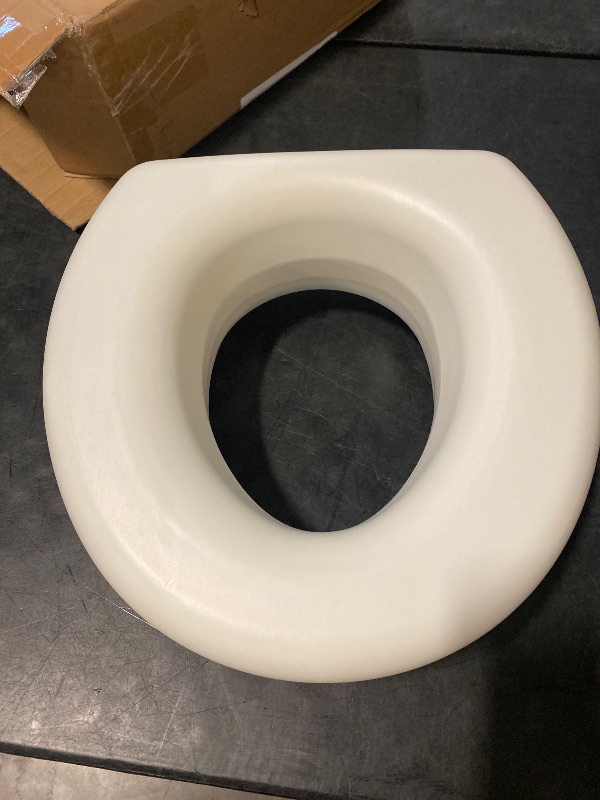 Photo 1 of HealthSmart Enhanced Comfort 5" Raised (Round) Toilet Seat Risers for Seniors 5 Slip Resistant Pads FSA/HSA Eligible Padded Toilet Seat Elevation 15.7 x 15.2 x 6.1