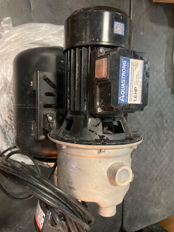 Photo 1 of Aquastrong 1.6 HP Shallow Well Pump with Pressure Tank, NSF Certified, 1320 GPH, 115V, Stainless Steel Irrigation Pump, Automatic Water Booster Jet Pump for Home, Garden, Lawn