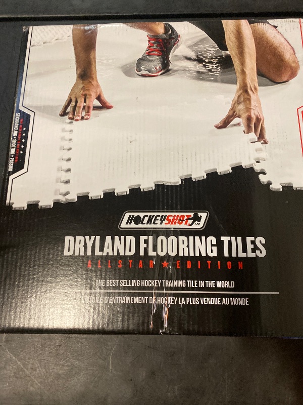 Photo 1 of HockeyShot Revolution Synthetic Ice Tiles 10 Pack, 18x18, White - Skate-Able Hockey Tiles for All Ages, Build Your Own Year-Round Hockey Training Surface, Durable, Easy Install, Made in Canada.