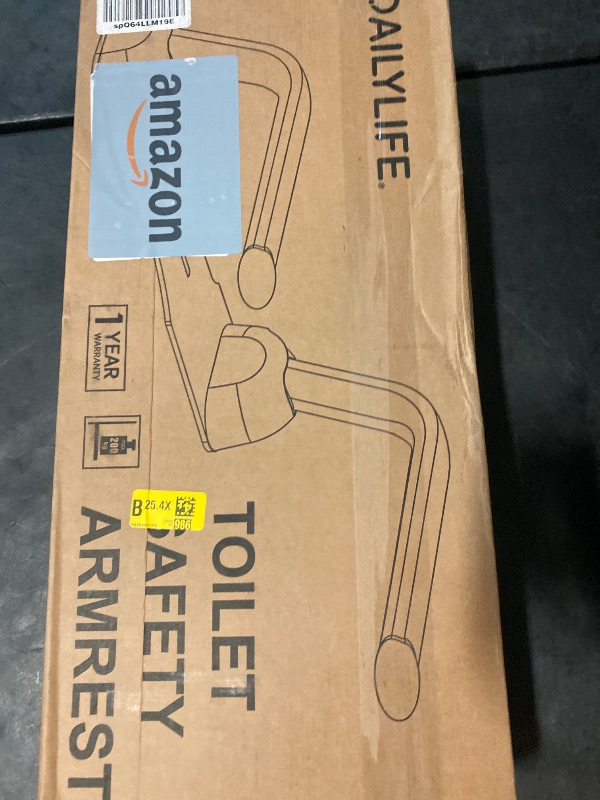 Photo 1 of DAILYLIFE Toilet Safety Rails - Heavy Duty Aluminum Armrest Hand Rail for Elderly, Seniors, Handicap, Pregnant - Folding, Compact Design Supports up to 480 lbs