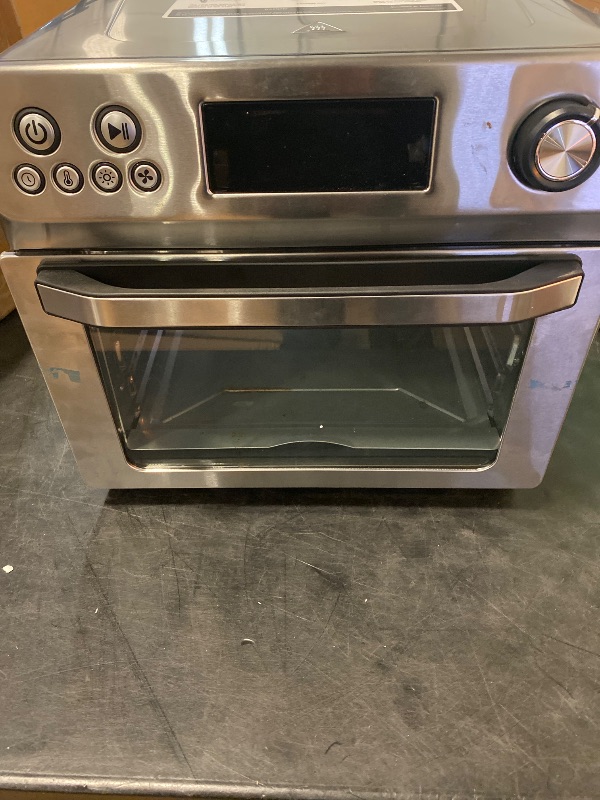 Photo 1 of HYSapientia Air Fryer Toaster Oven Combo, 26Quart 10-in-1 Extra Large Countertop Convection Oven with LED Display Knob Control, 1800W Stainless Steel, Less Oil, Faster Cooking,7 Accessories+Recipe