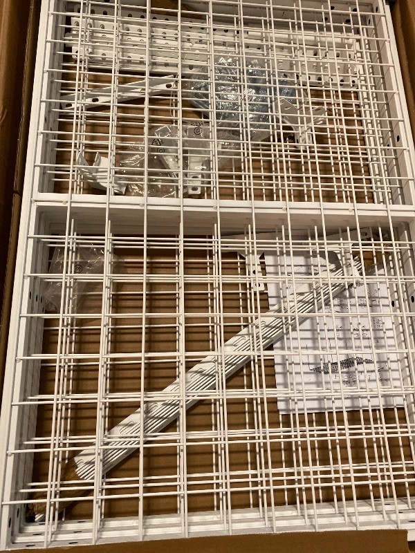 Photo 1 of 3 x 8FT Overhead Garage Storage Rack, Adjustable Ceiling Storage Racks, Garage Shelving Heavy Duty Storage Organizer System,Load 600LBS Weight(White)