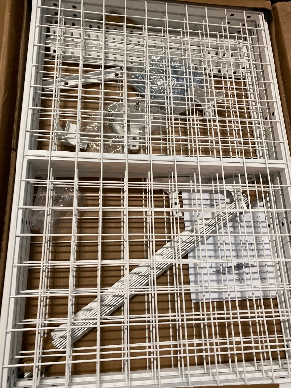 Photo 1 of 3 x 8FT Overhead Garage Storage Rack, Adjustable Ceiling Storage Racks, Garage Shelving Heavy Duty Storage Organizer System,Load 600LBS Weight(White)