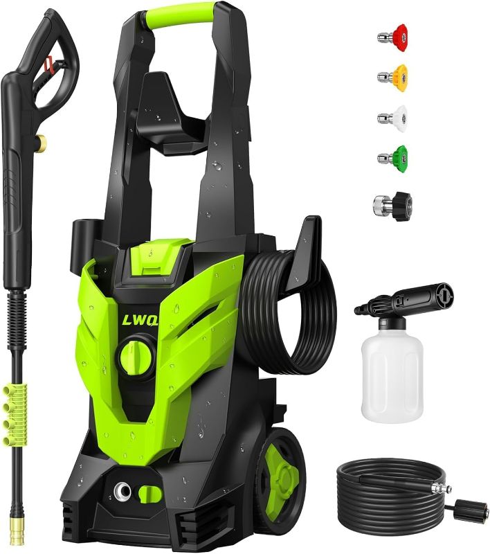 Photo 1 of Pressure Washer, Washer with 4 Quick Connect Nozzles, Pressure Cleaning Machine with Foam Cannon for Cars/Fences/Driveways/Patios/Home Cleaning