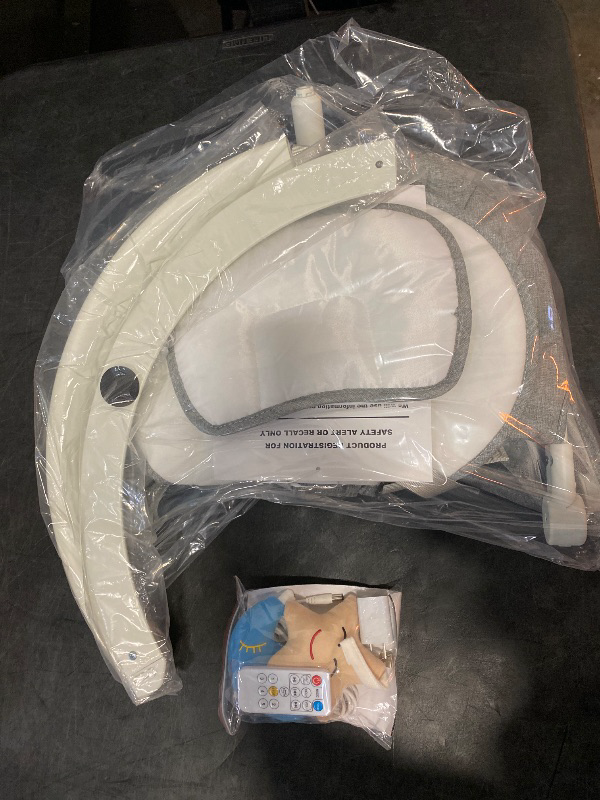 Photo 1 of Baby Swing for Infants & Toddlers, Electric Bouncer with Remote Control, 3 Seat Positions, 5 Speeds, 5-Point Harness, Grey