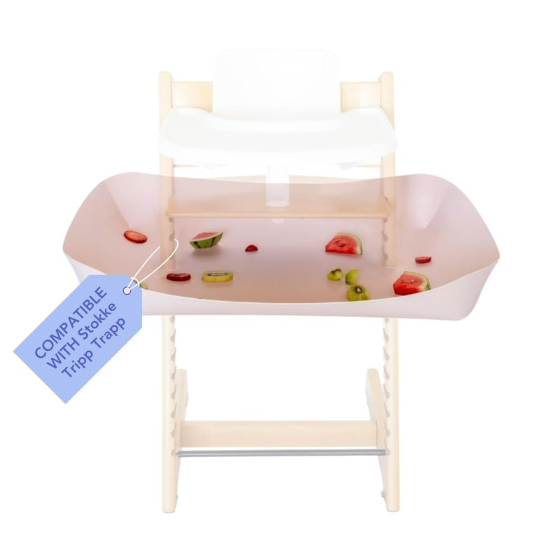 Photo 1 of CATCHY -Food Catcher-Compatible with Stokke Tripp Trapp High Chair +11 Other High Chairs-Highchair Sold Separately-Baby & Toddler Food & Mess Catcher-Premium Linen Inspired -Under High Chair Accessory