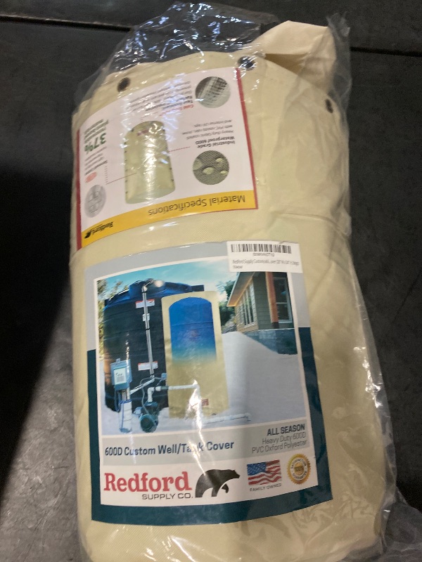 Photo 1 of Redford Supply Co. Cold Snap 3-Way Opening Water Pressure Tank Cover - Weatherproof, Insulated (28'' Diameter x 34''H, Beige, 600D PVC Oxford Fabric)
