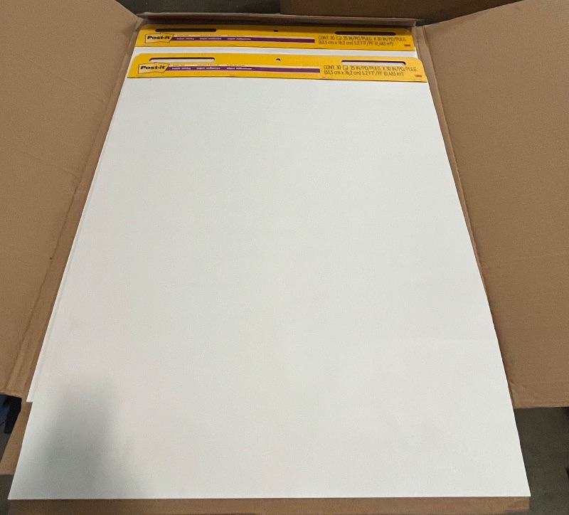 Photo 1 of Post-it Super Sticky Easel Pad 25 in x 30 in White 30 Sheets/Pad 2 Pad/Pack Large White Premium Self Stick Flip Chart Paper Super Sticking Power (559)
