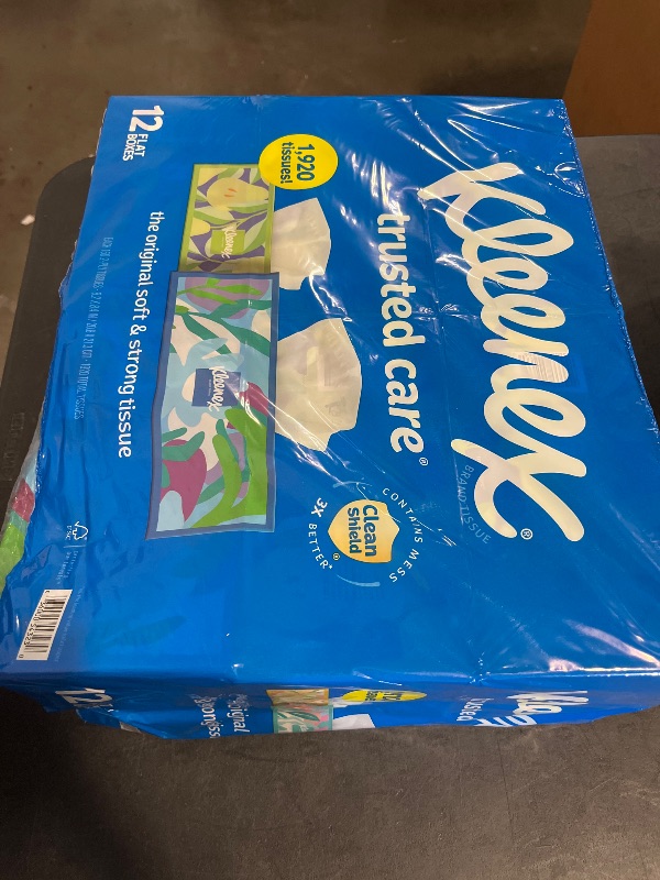 Photo 1 of Kleenex Trusted Care 2-ply Facial Tissues, Flat Boxes (160 tissues/box, 12 boxes)