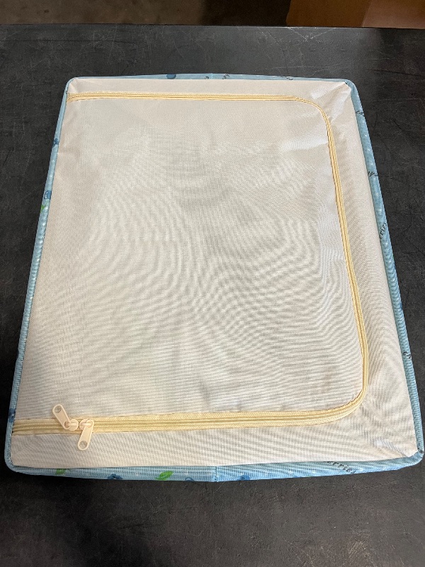 Photo 1 of Storage Boxes Clothes Storage Box Fabric Household Folding Storage Basket Large-Capacity Wardrobe Box Clothing Bag Bold Steel Frame (Color : Light Blue, Size : 50x40x36cm)
