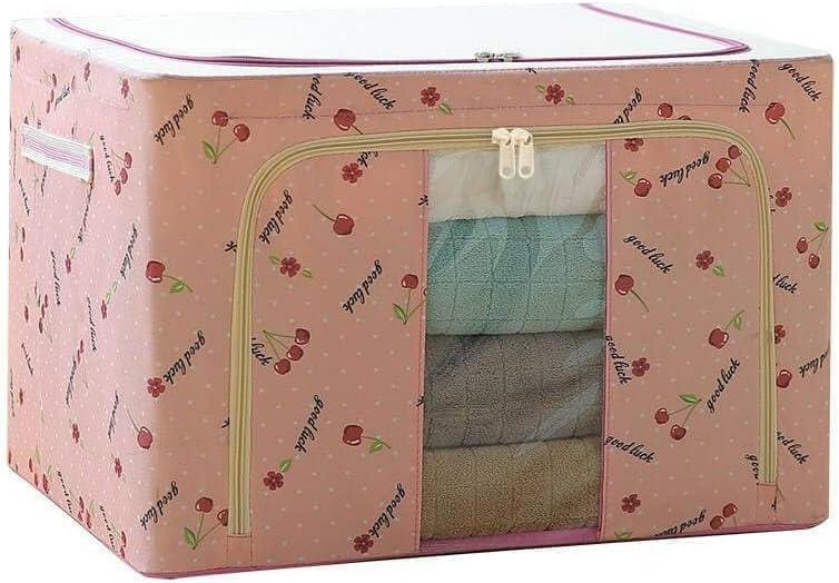 Photo 1 of Large Capacity Clothes Storage Bag with Steel Frame | Waterproof & Moisture-Proof Organizer Box for Clothes, Blankets & Quilts – Thick Fabric with Clear Window
