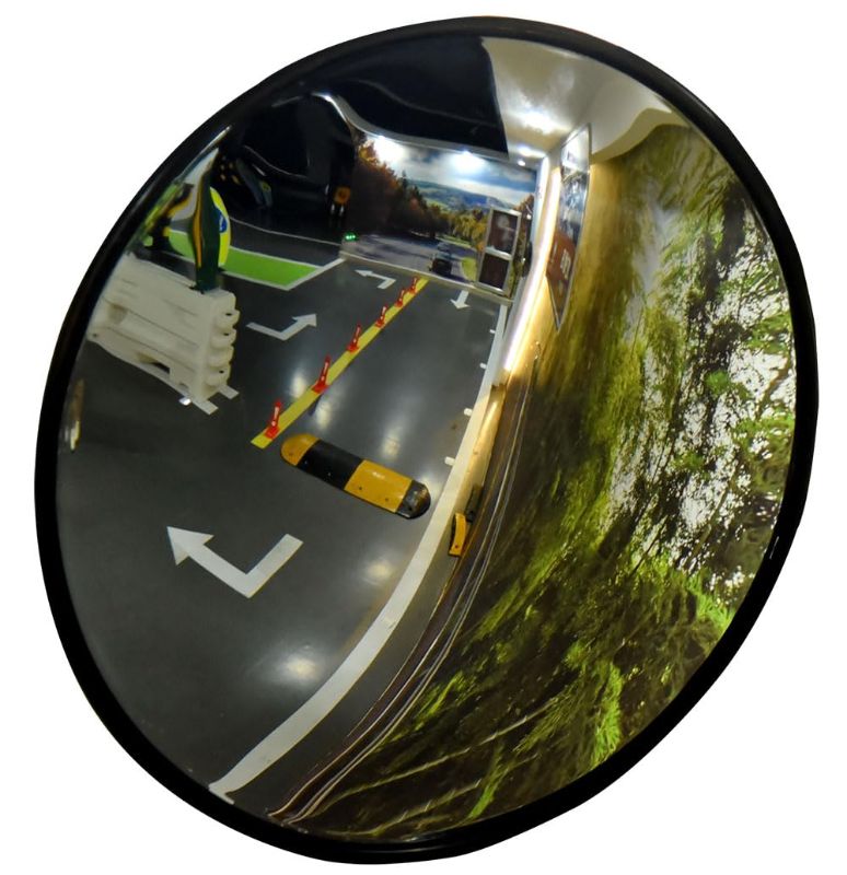 Photo 1 of BESEA 24 inch Black Convex Mirrror Traffic Mirror, Wall Mounted Security Mirror, Safety Blind Spot Mirror for Garage Warehouse Mall Home Office Indoor with Clear View
