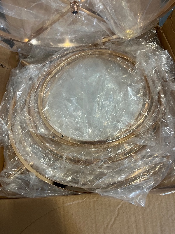 Photo 1 of Gold Arch Backdrop Stand 5Ft Wedding Round Hoop Backdrop Stand, 4 Tier Floral Balloon Arch Stand for Wedding Centerpiece Baby Shower Birthday Ceremony Background Decoration