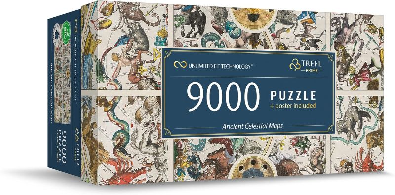 Photo 1 of Trefl Ancient Celestial Maps 9000 Jigsaw Puzzle Prime 78"x37" Large Jigsaw with Ancient Map of The Sky, Thick Cardboard, BIO, ECO, Creative Fun for Adults and Children from 12 Years Old
