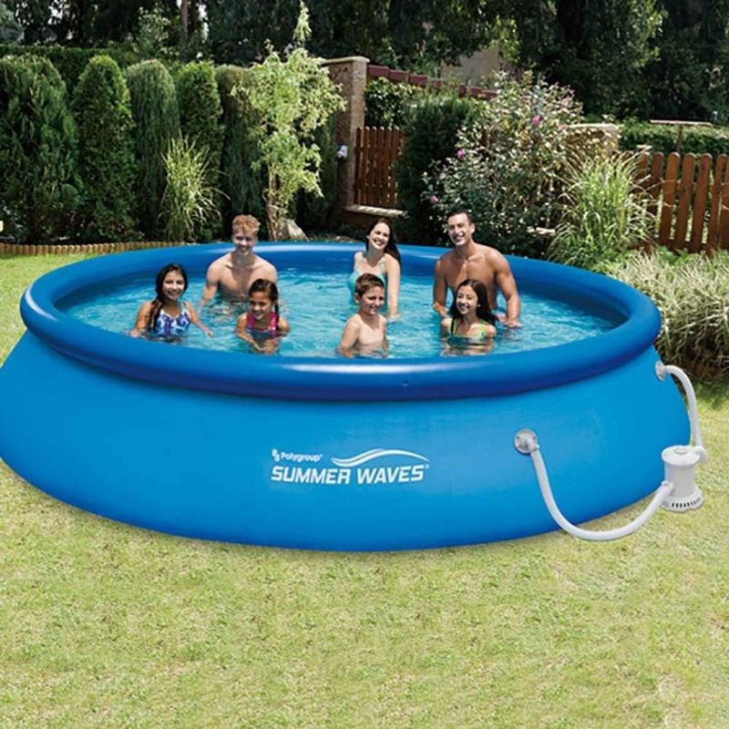 Photo 1 of Summer Waves 13ft x 33in Quick Set Inflatable Above Ground Pool with Filter Pump
