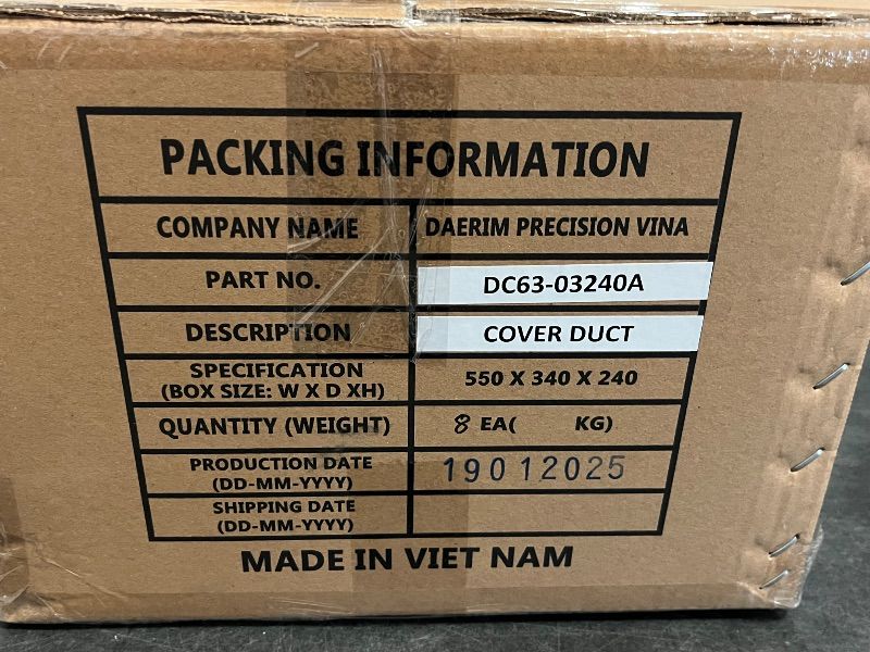 Photo 1 of DAERIM PRECISION VINA Cover Ducts 
Part Number: DC63-03240A 
8 in Box

