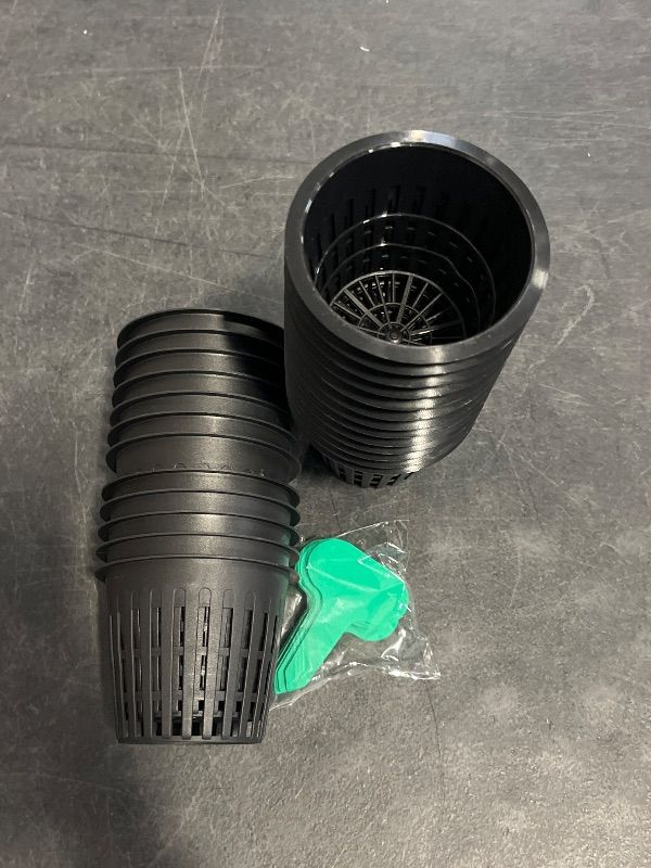Photo 1 of 3 Inch Net Pots for Hydroponics 25 Packs with Plant Labels 30Pcs Heavy Duty Wide Mouth Net Cups Slotted Mesh Pot hydroponics Supplies
