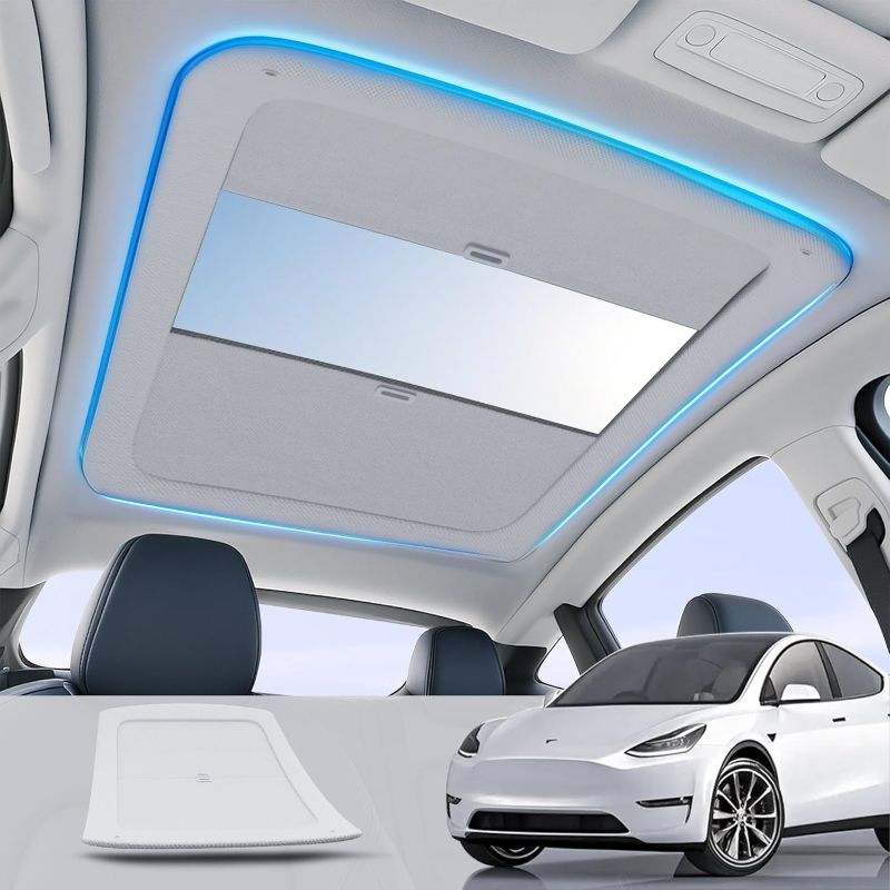 Photo 1 of Tesla Model Y Sunshade Roof Retractable Sunshade Roof for Model Y 2020~2024 No-Sagging No Gaps with UPF 80+ UV Protection, Heat Insulation and Sunlight Reflection

