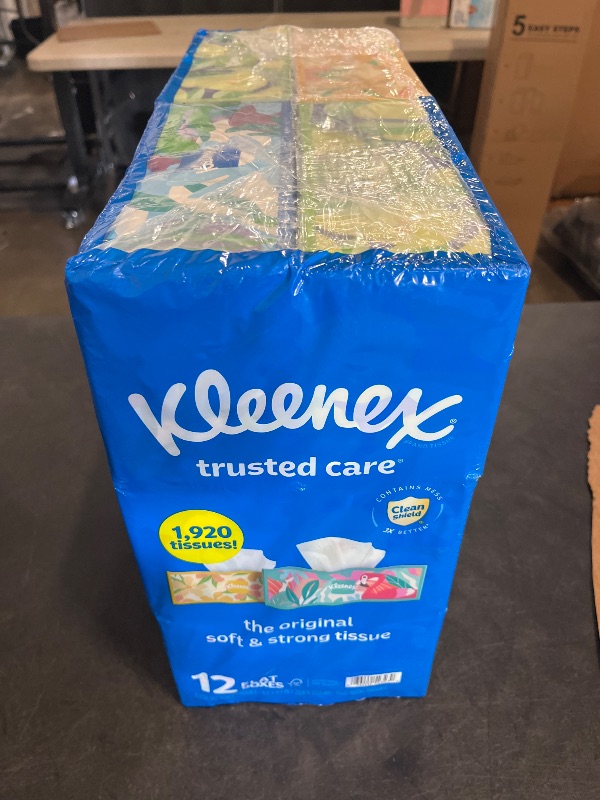 Photo 1 of Kleenex Trusted Care 2-ply Facial Tissues, Flat Boxes (160 tissues/box, 12 boxes)