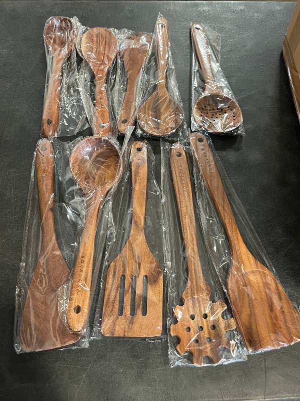 Photo 1 of Wooden Spoons for Cooking,10 Pcs Natural Teak Wooden Kitchen Utensils Set Wooden Utensils for Cooking Wooden Cooking Utensils Wooden Spatulas for Cooking (10)
