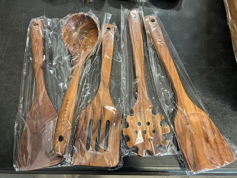 Photo 1 of Wooden Spoons for Cooking,10 Pcs Natural Teak Wooden Kitchen Utensils Set Wooden Utensils for Cooking Wooden Cooking Utensils Wooden Spatulas for Cooking (10)

