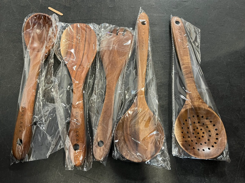 Photo 1 of Wooden Spoons for Cooking,10 Pcs Natural Teak Wooden Kitchen Utensils Set Wooden Utensils for Cooking Wooden Cooking Utensils Wooden Spatulas for Cooking (10)

