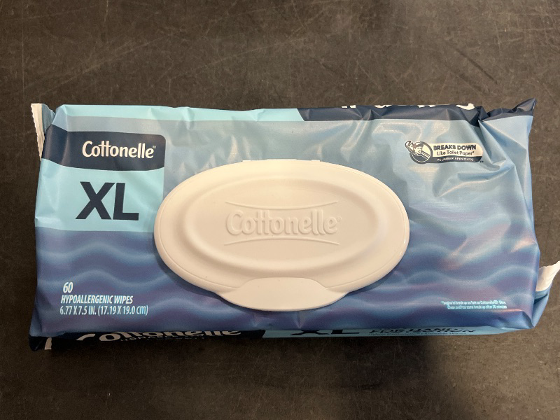 Photo 1 of Cottonelle XL Flushable Wet Wipes, Large Adult Wipes, 4 Packs with 60 Wipes Each, for Sensitive Skin
