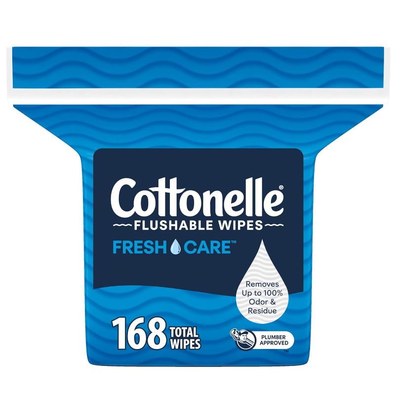 Photo 1 of Cottonelle Fresh Care Flushable Wet Wipes, Adult Wet Wipes, 1 Refill Pack, 168 Wipes Per Pack, Packaging May Vary
