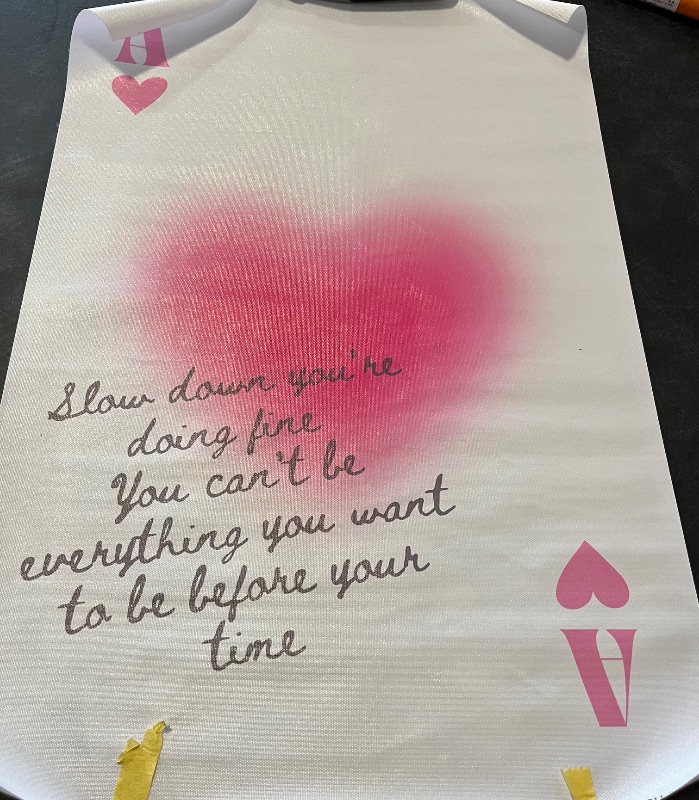 Photo 1 of Similar to Picture ** Different Quote** 
Pink Inspirational Quotes Poker Posters Ace of Hearts Playing Cards Wall Art Positive Affirmations Prints Preppy Girly Wall Decor , Unframed 