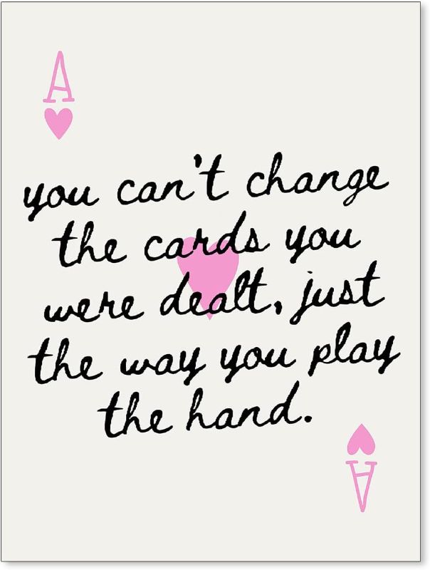 Photo 1 of Similar to Picture ** Different Quote** 
Pink Inspirational Quotes Poker Posters Ace of Hearts Playing Cards Wall Art Positive Affirmations Prints Preppy Girly Wall Decor , Unframed 
