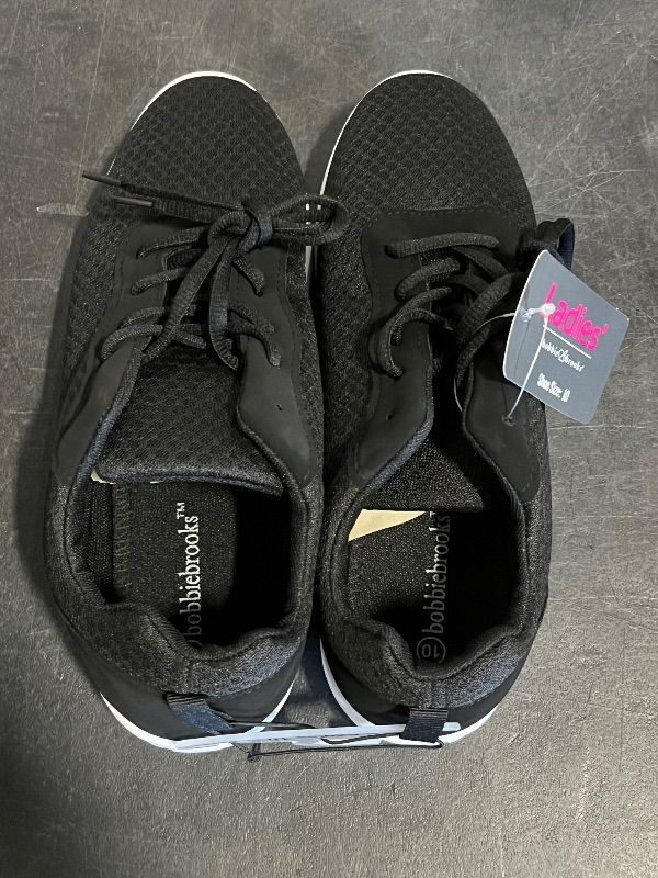 Photo 1 of Size 9 Women's Bobbie Brooks Black Fabric Tennis Shoes
