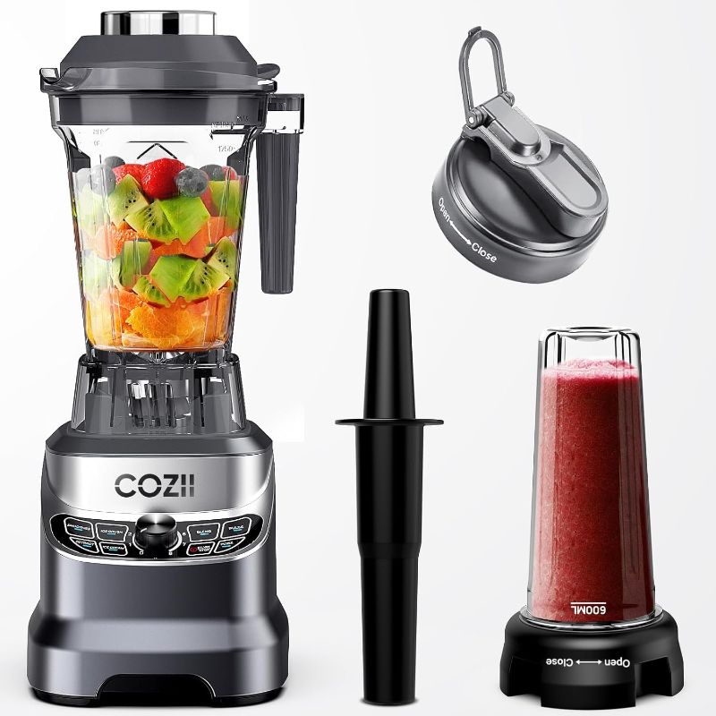 Photo 1 of COZII Professional Blender 2000W, Smoothie Countertop Blenders for Kitchen, 64 Oz Pitcher/21-Oz To-go Cup, 7 Preset Programs for Ice Crush/Frozen Drinks/Dips/Nut Butter, High Speed, Dishwasher Safe
