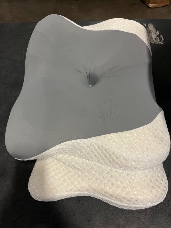 Photo 1 of DONAMA Cervical Pillow for Neck and Shoulder,Contour Memory Foam Pillow,Ergonomic Neck Support Pillow for Side Back Stomach Sleepers with Pillowcase-Standard Size
