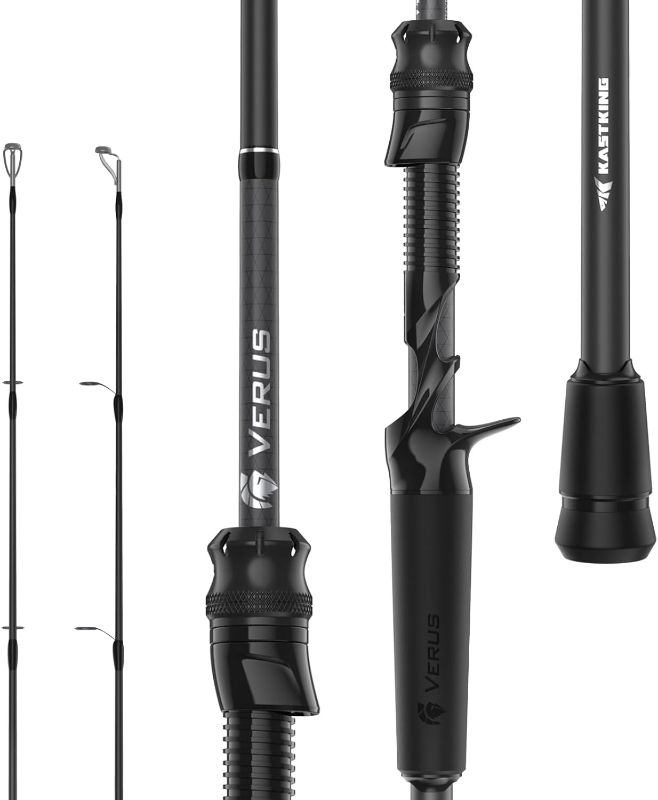 Photo 1 of KastKing Verus Performance Spinning & Casting Fishing Rod with Extra Tip, Lightweight KastFlex IM6 Graphite, FazLite Rings Guides, Extra Tip Section, EVA Grip, PTS Power Transition System
