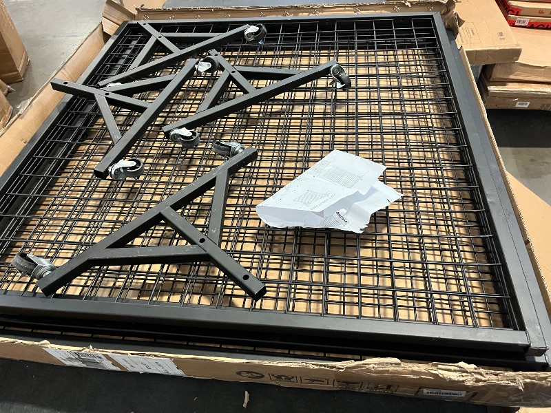 Photo 1 of 2 Packs 3' x 6' Grid Wall Panels Standing Wire Grid, Study Display Rack with T-Base Wheels Freestanding Gridwall Panel Tower for Shows, Black