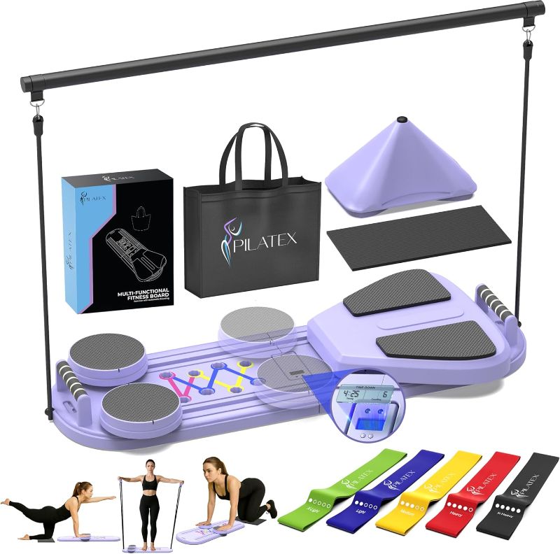 Photo 1 of Pilates Board – Foldable Pilates Reformer with Resistance Bands, Bar & Travel Bag – Full-Body Strength & Ab Training Equipment for Women & Men, 15 in 1
