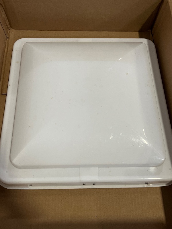 Photo 1 of Camp'N 14 Inch Universal RV Roof Vent for Trailer, Camper, Motorhome - RV Vent Covers for Roof - OEM Lid Replacement (14 x 14 White 1-Pack)
