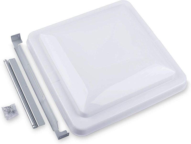 Photo 1 of Camp'N 14 Inch Universal RV Roof Vent for Trailer, Camper, Motorhome - RV Vent Covers for Roof - OEM Lid Replacement (14 x 14 White 1-Pack)
