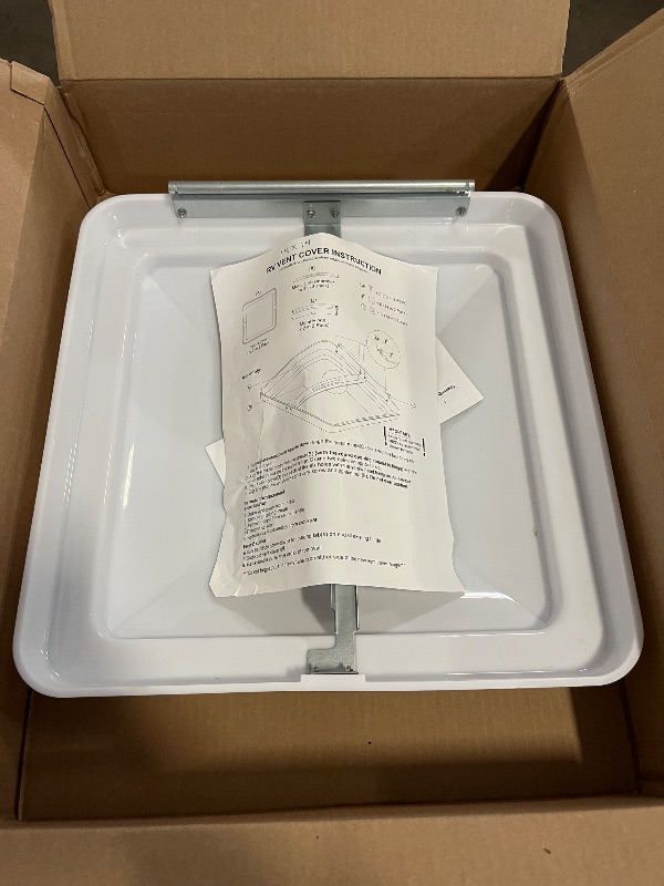 Photo 1 of Camp'N 14 Inch Universal RV Roof Vent for Trailer, Camper, Motorhome - RV Vent Covers for Roof - OEM Lid Replacement (14 x 14 White 1-Pack)
