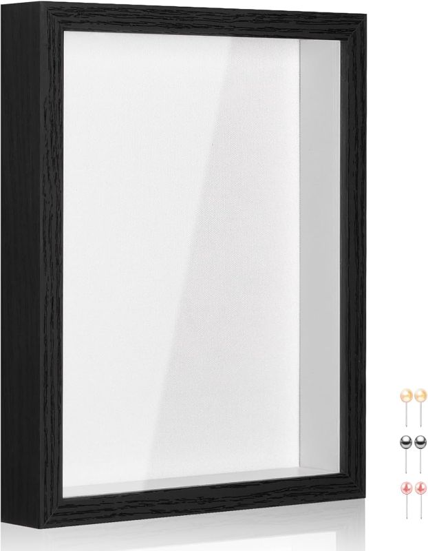 Photo 1 of 16x20 Shadow Box Picture Frame Display Case with Soft Linen Back-Thickened Panel,Large Black Deep Shadow Box Frame 16x20 for Jersey Graduation Items Flower Photo Craft Memorial