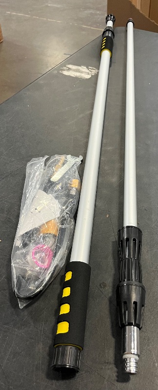 Photo 1 of Gutter Cleaning Tools from The Ground, 16FT (24FT Reach) Telescoping Gutter Cleaner Wand with Adjustable Water Flow, Rain Gutters Cleaning Tool for Leaves and Debris, Fits Standard Garden Hoses
