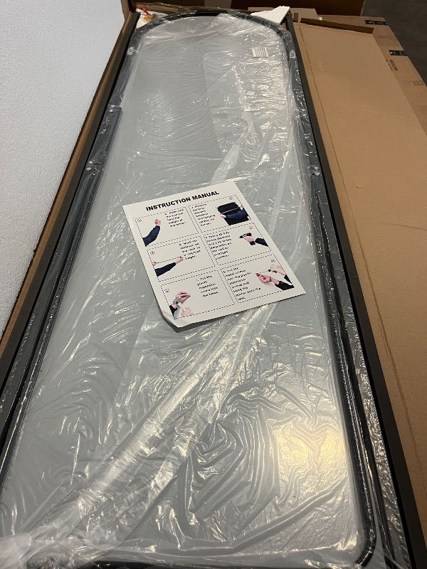 Photo 1 of 58"x19"Floor Mirror Full Length,Arched Full Length Mirror with Stand,Full Body Mirror,Hanging or Large Leaning for Bedroom Living Room Black
