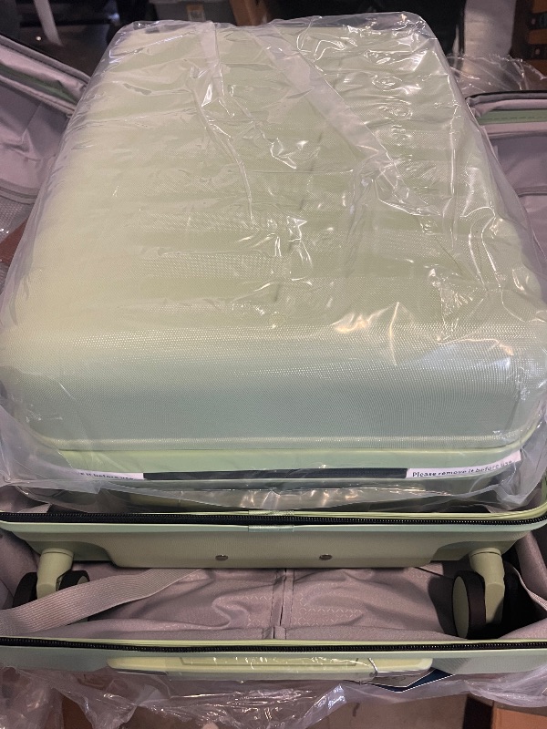 Photo 1 of 5-Piece Lightweight Luggage with Backpack Sets, ABS+PC Hard Shell Suitcase with TSA Lock & YKK Zipper (Avocado Green, 20in/24in/28in/BP/TB)
