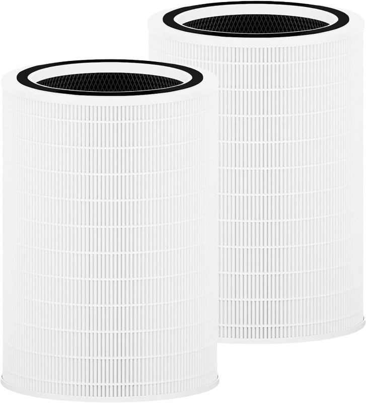 Photo 1 of 12010 H13 True HEPA Replacement Filter Compatible with Clorox Large Room Air Purifier 11010 & 11011, 1,500 Sq Ft, 3-in-1 True HEPA and Activated Carbon Filter, 2 Pack
