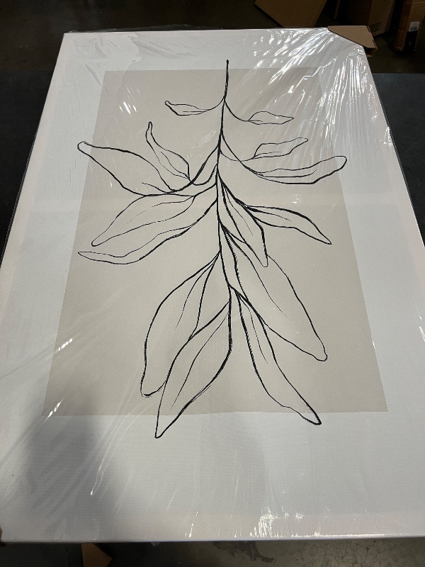 Photo 1 of Youillne Neutral Botanical Prints Wall Art Decor Plant Minimalist Canvas Pictures Vintage Beige Wall Art Modern Farmhouse Line Poster Boho Abstract Painting Artwork for Bedroom 24x36 Inch Set of 3
